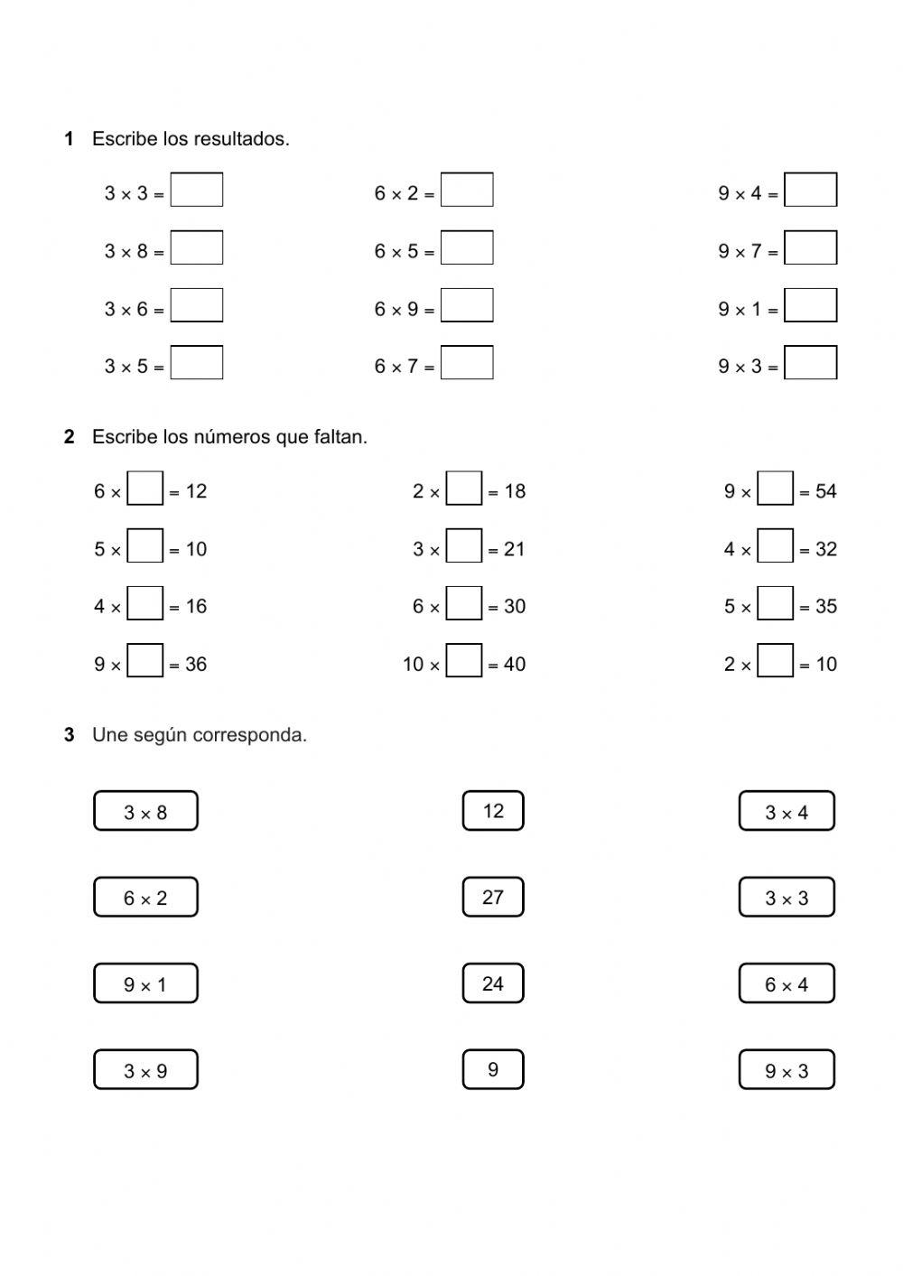 Multiplicaciones Multiplicaciones