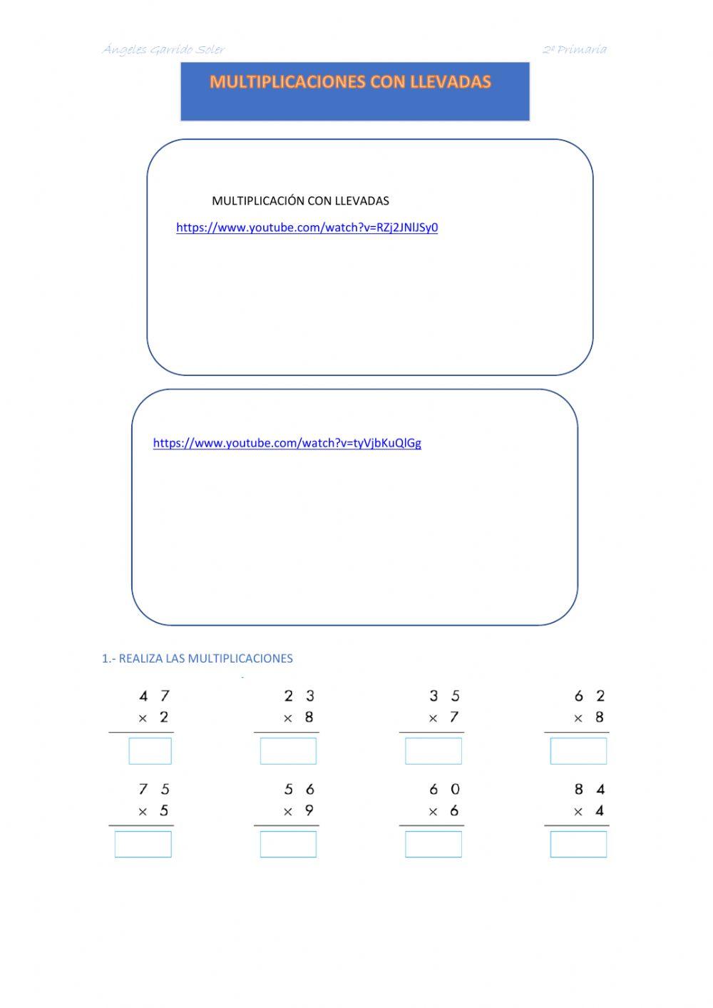 Multiplicaciones llevadas
