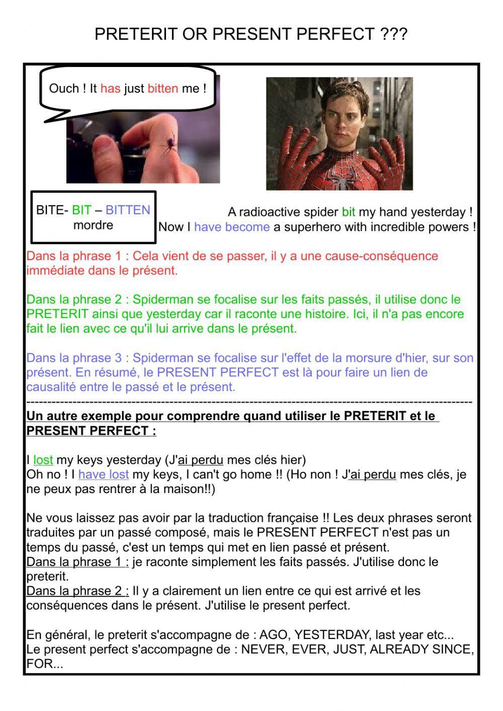 Preterit versur present perfect