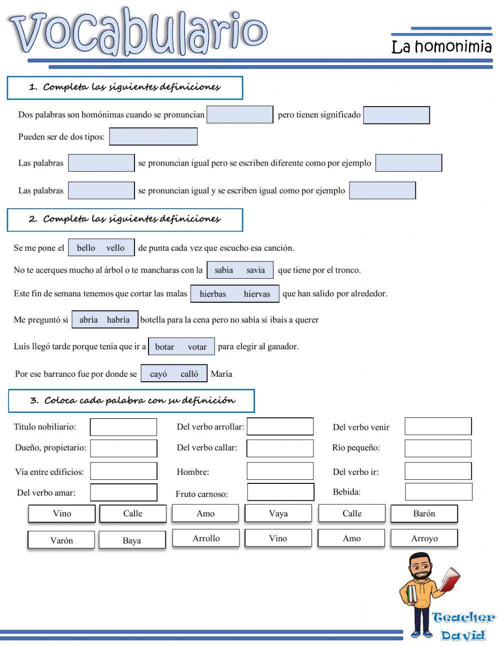 U6.Voc: Palabras homónimas