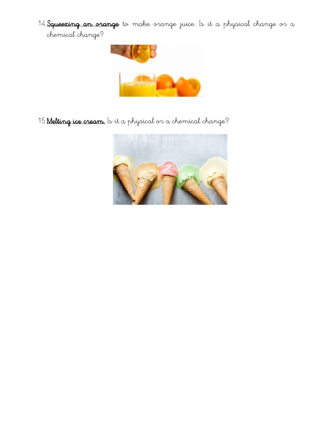 Physical and chemical changes