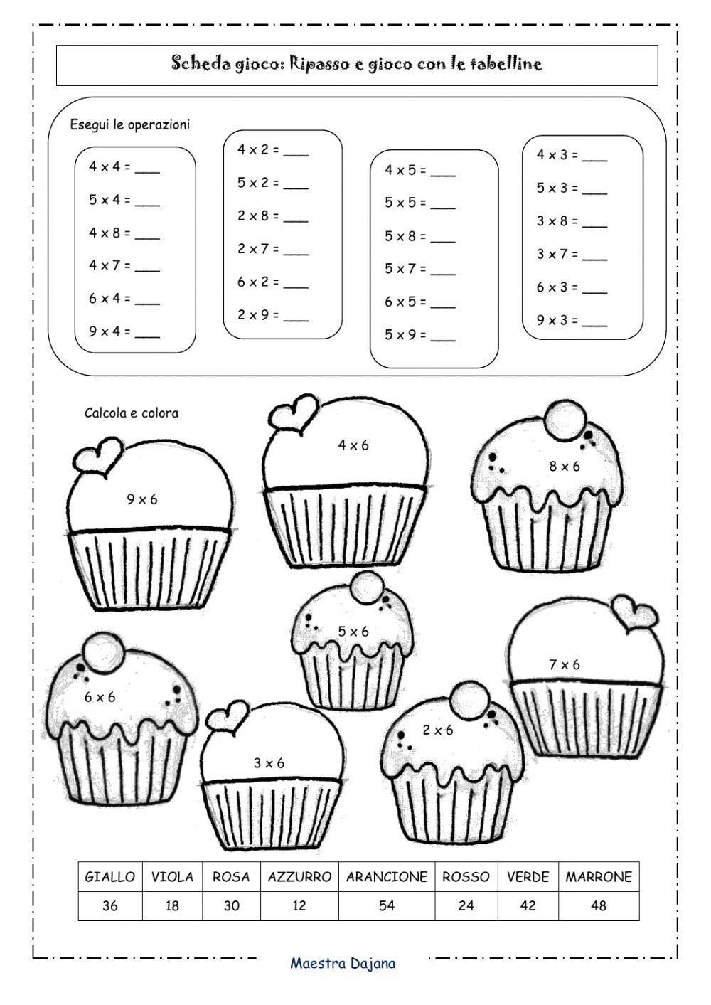 Scheda gioco: Giochiamo con le tabelline 6