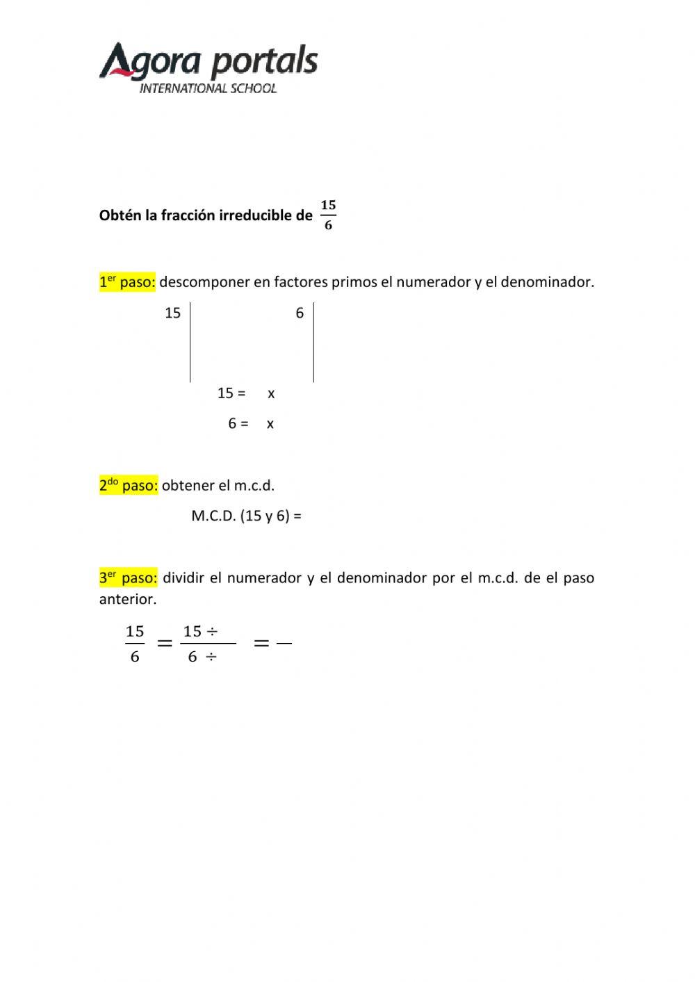 Fracción irreducible