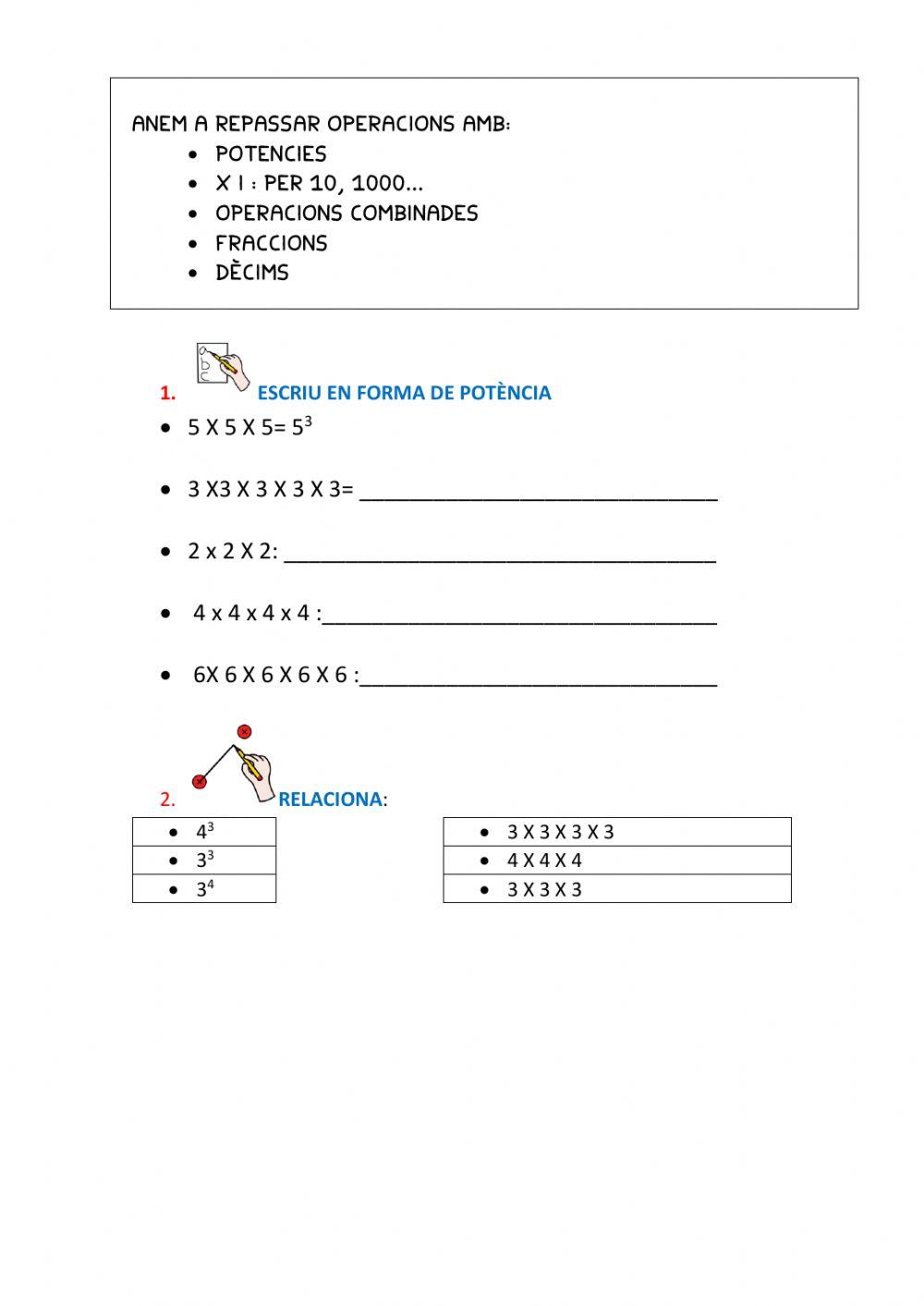Repàs operacions Repàs operacions
