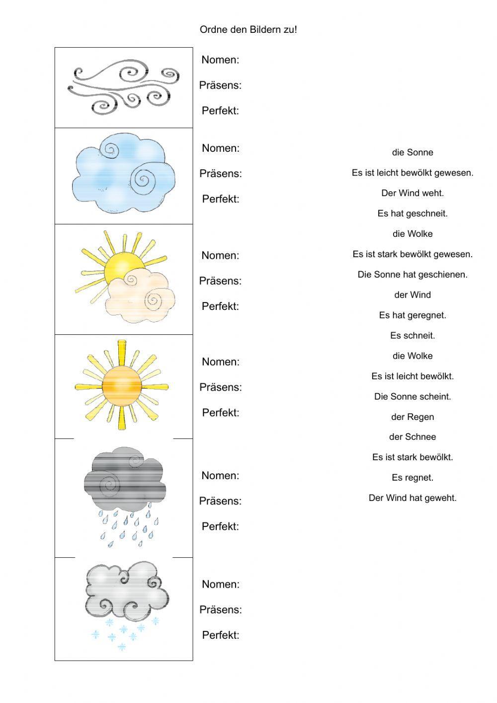 Das Wetter - Bild-Satz-Zuordnung