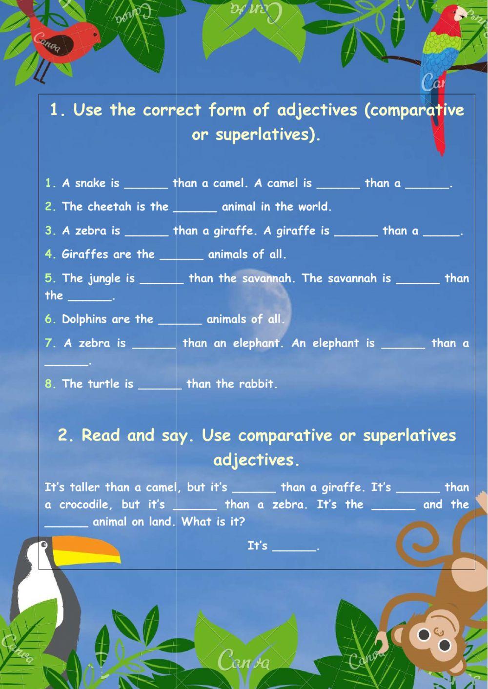 Comparative and superlatives adjectives