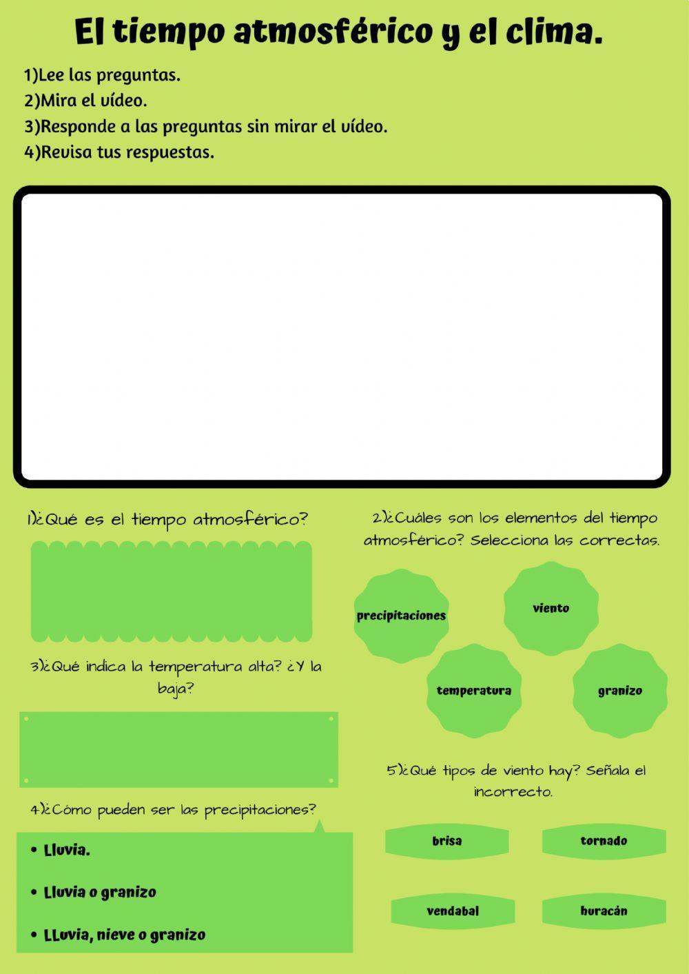 El tiempo atmosférico y el clima