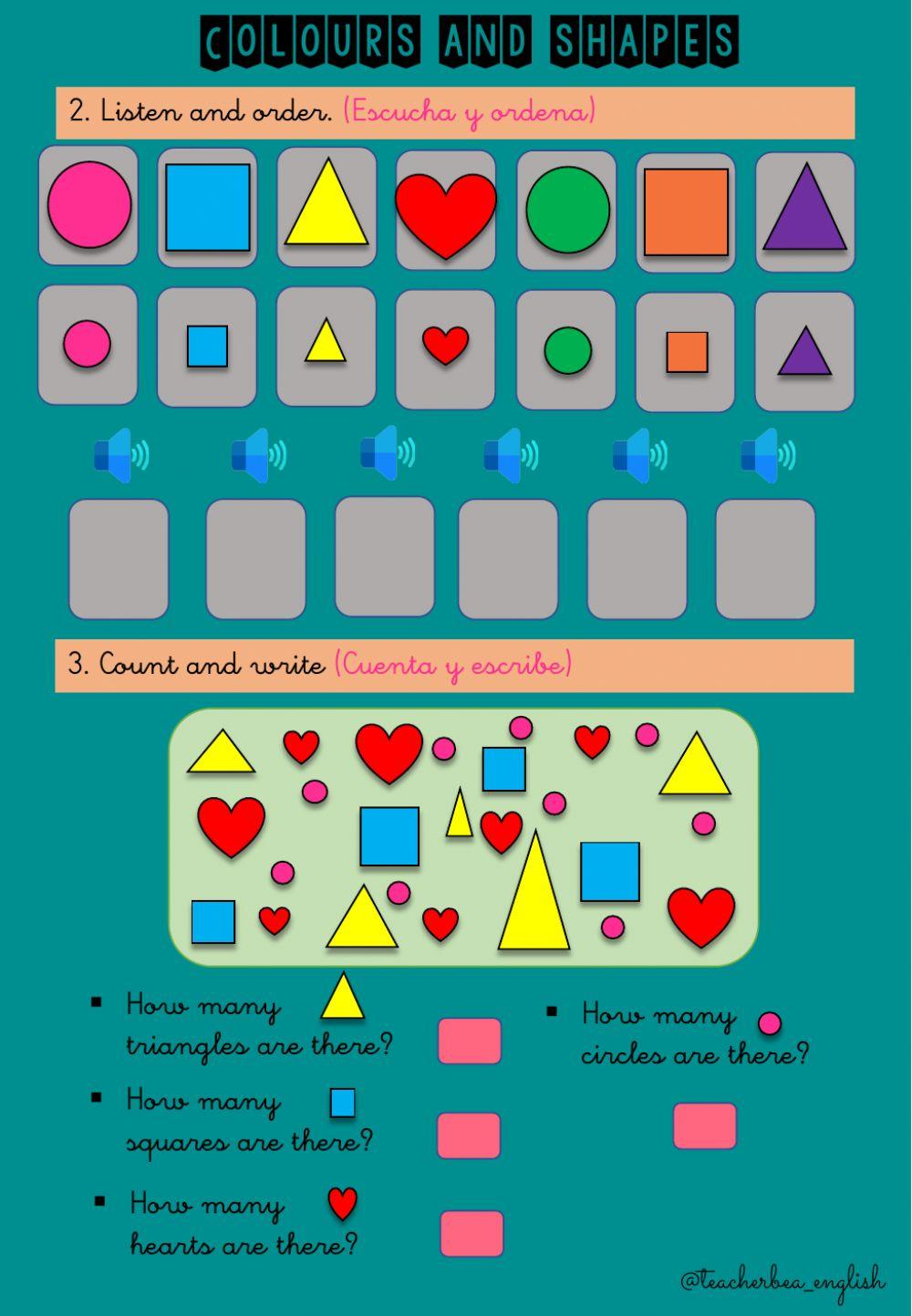 Shapes and colours exercise Live Worksheets