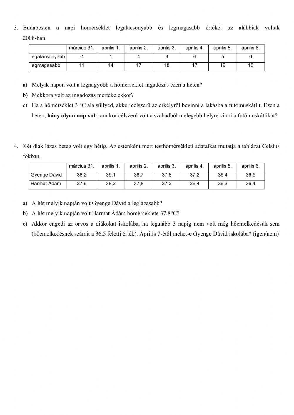 Statisztika - tudáspróba