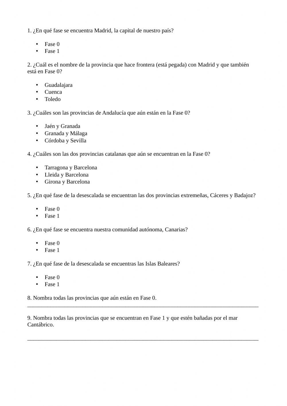 Territorios en desescalada