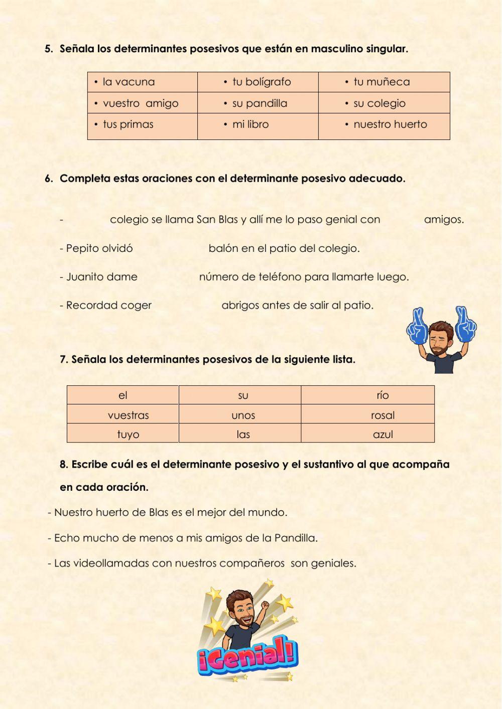 Gentilicios y determinantes posesivos