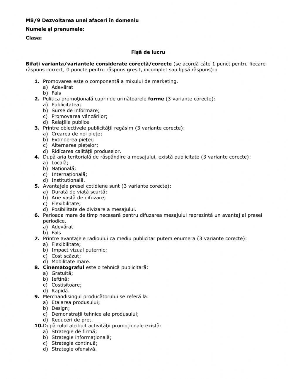 FL Promovarea firmei