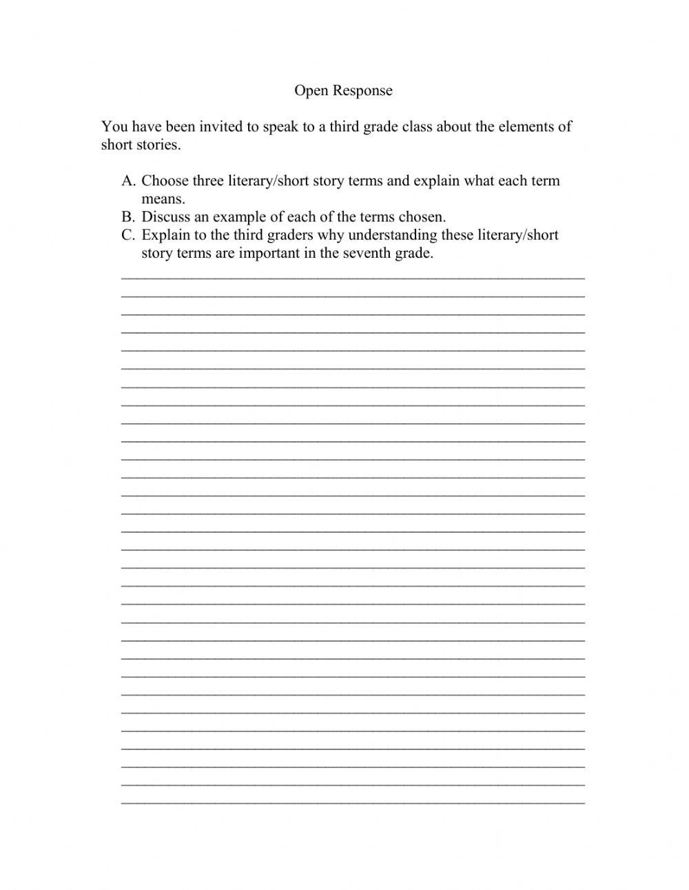 Literary elements test