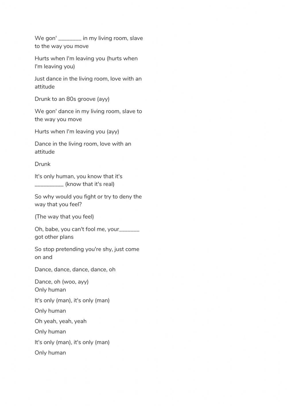 Only human -Jonas Brothers