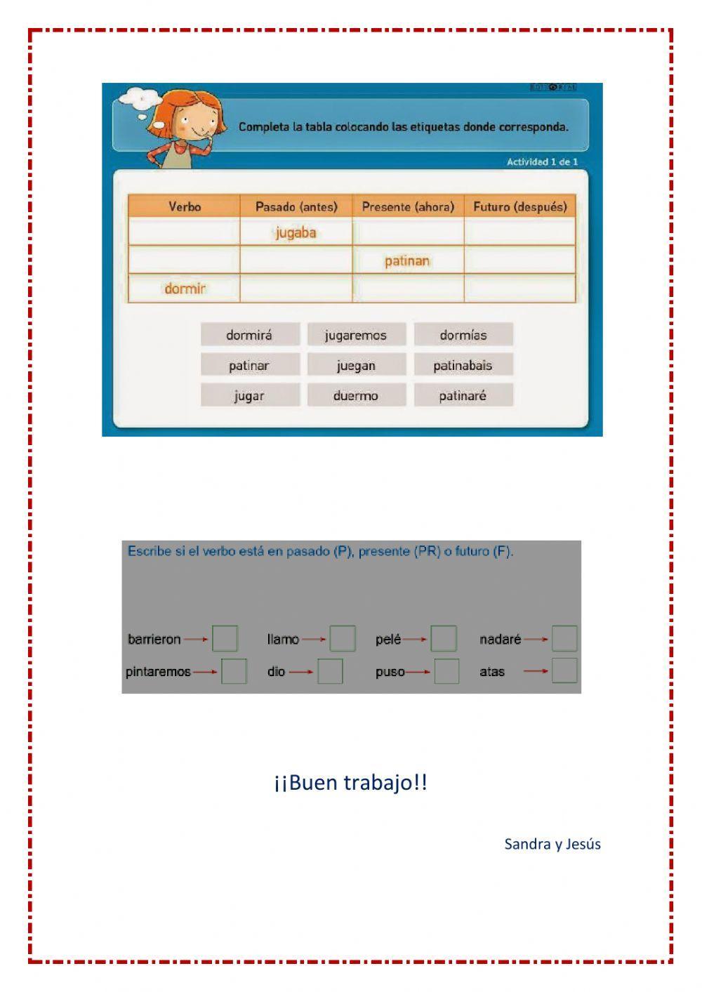 El verbo: infinitivo y tiempos verbales