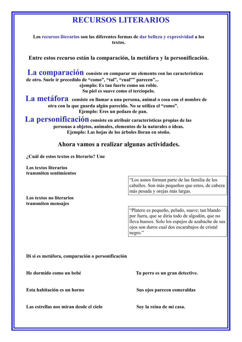 Recursos literarios Recursos literarios