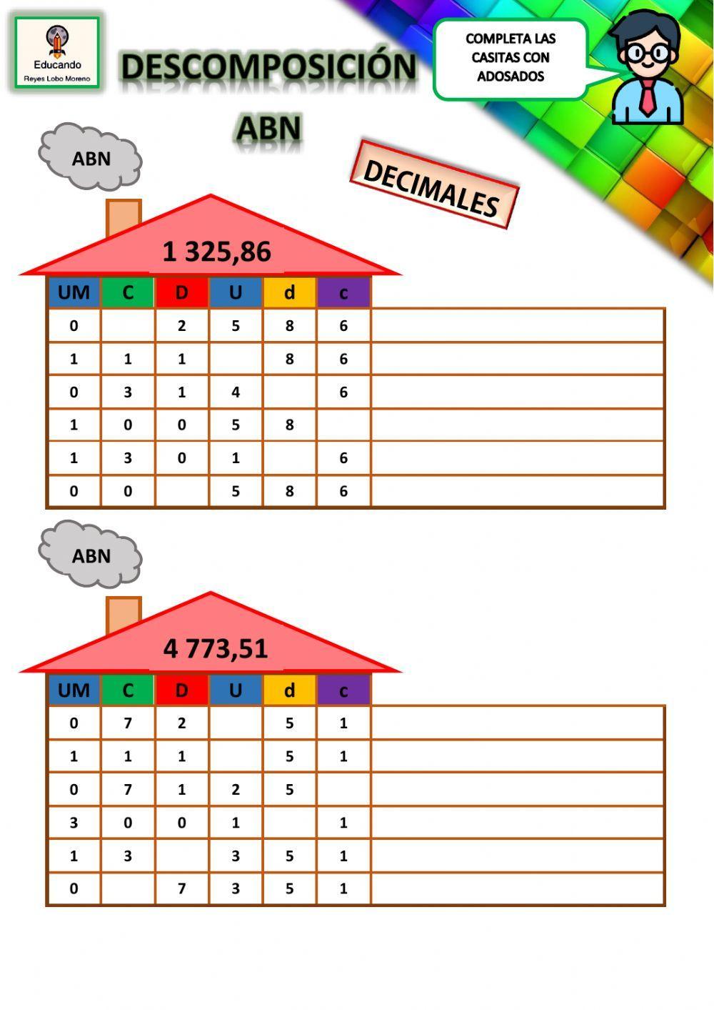 Descomposición ABN con decimales