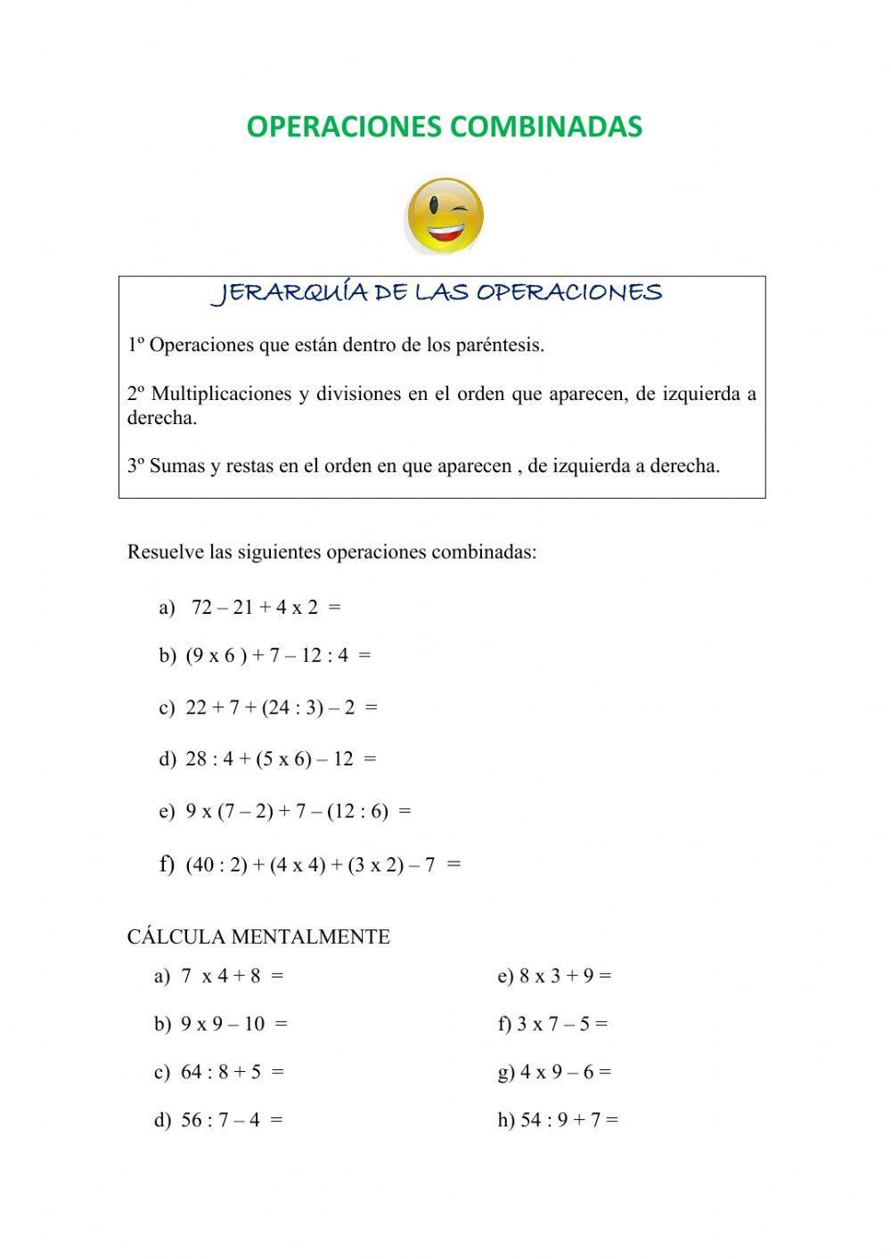 Operaciones combinadas