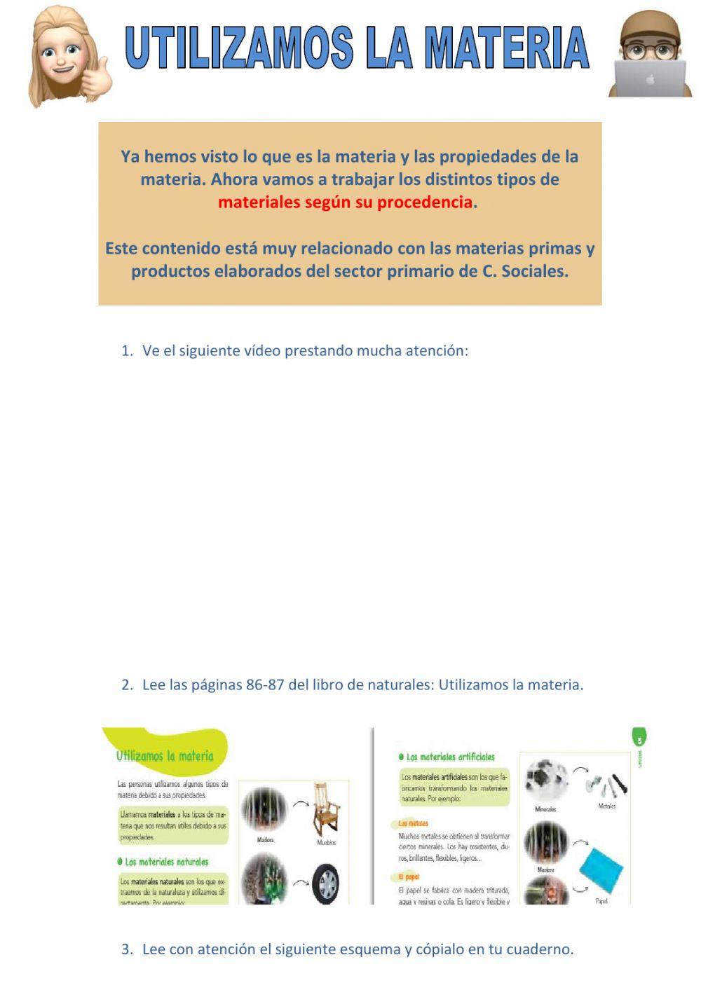 Utilizamos la materia