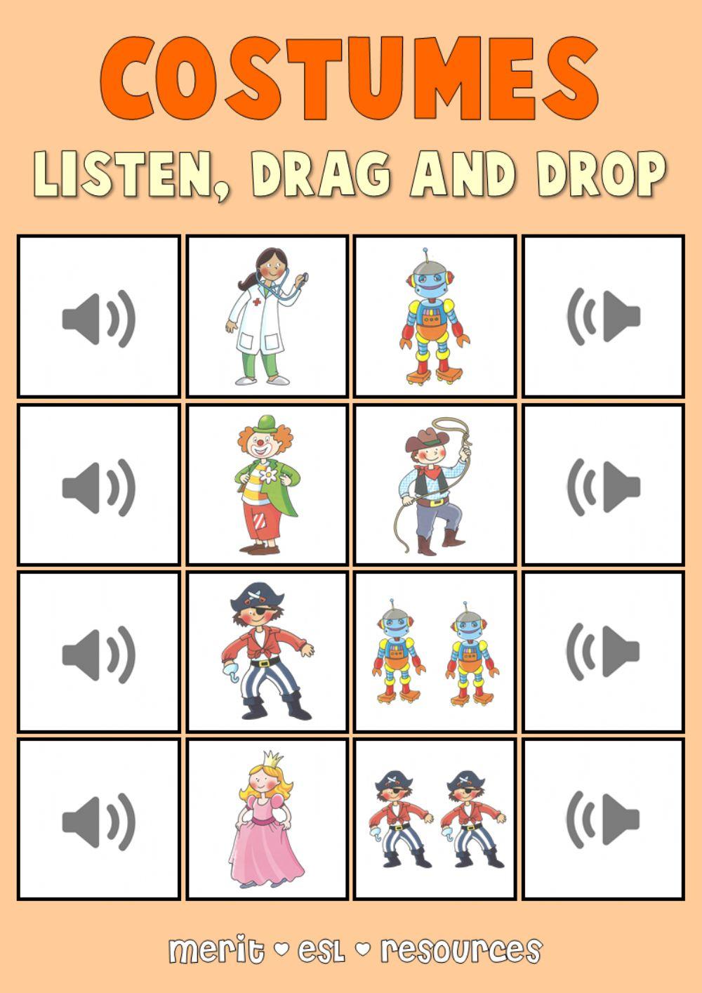 Costumes - Drag and drop