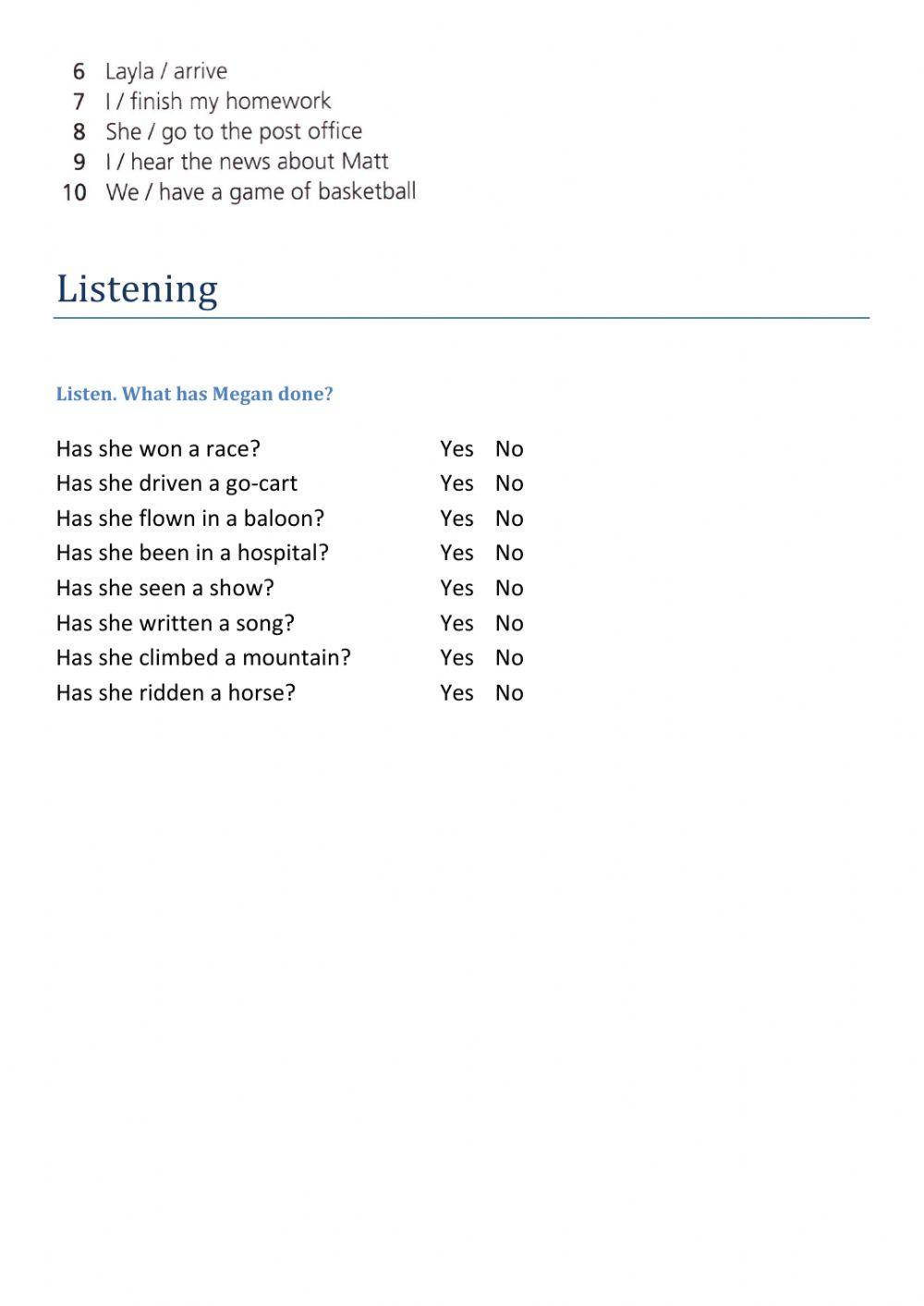 Present perfect revision