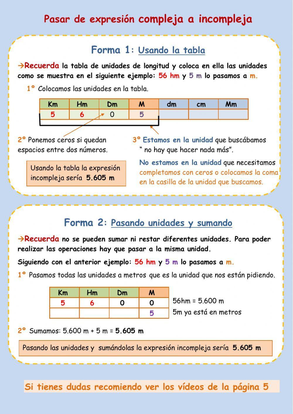 Expresiones complejas e incomplejas