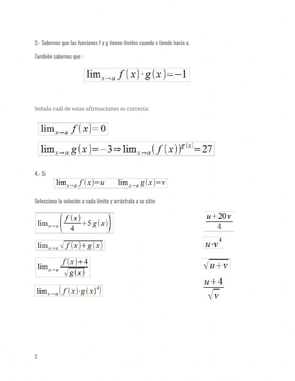 Propiedades de los límites