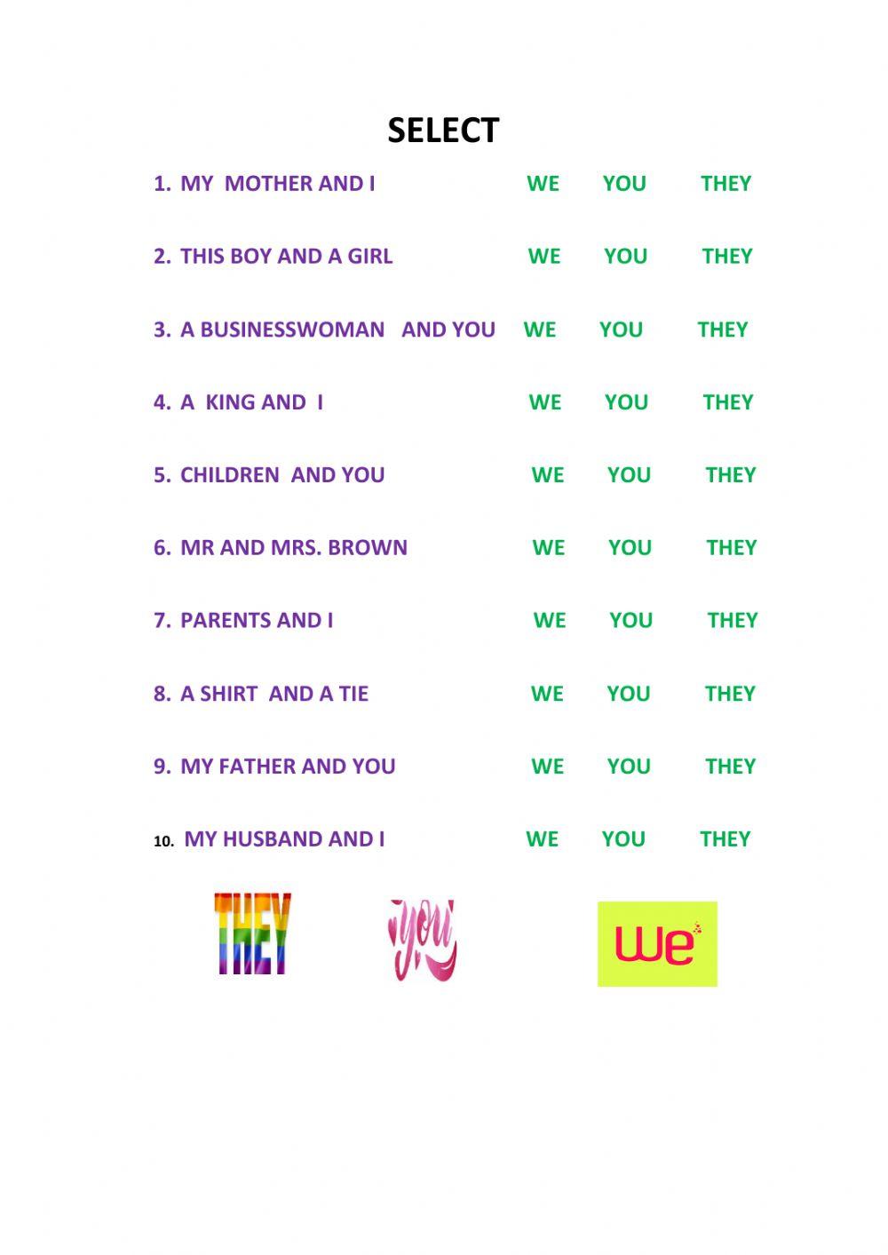 Personal pronouns (plural)