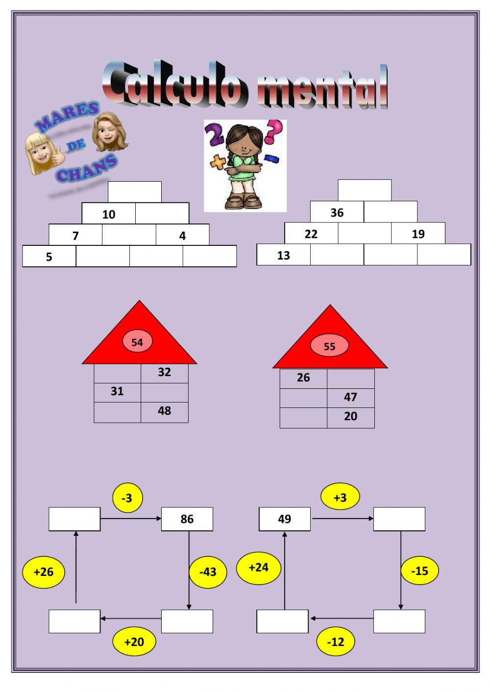 cálculo mental hasta 100 
