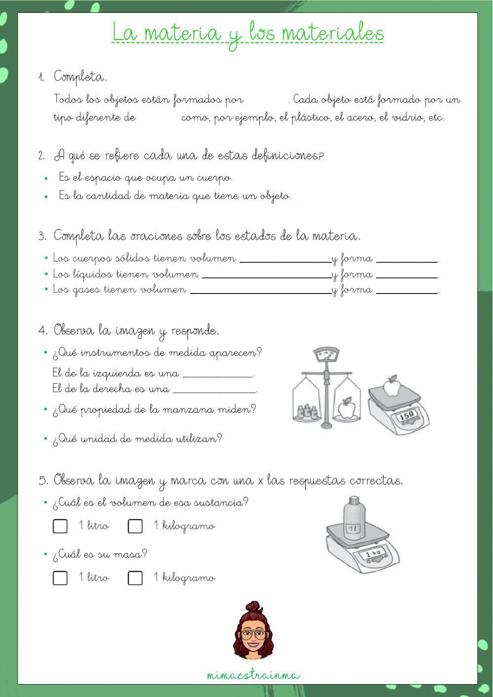 La materia y los materiales La materia y los materiales