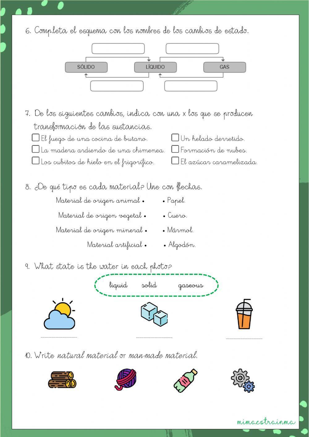La materia y los materiales La materia y los materiales