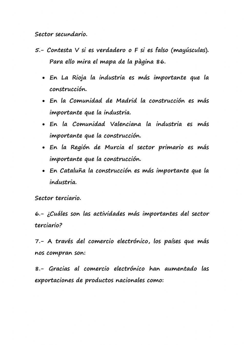 Los sectores económicos en España y Europa