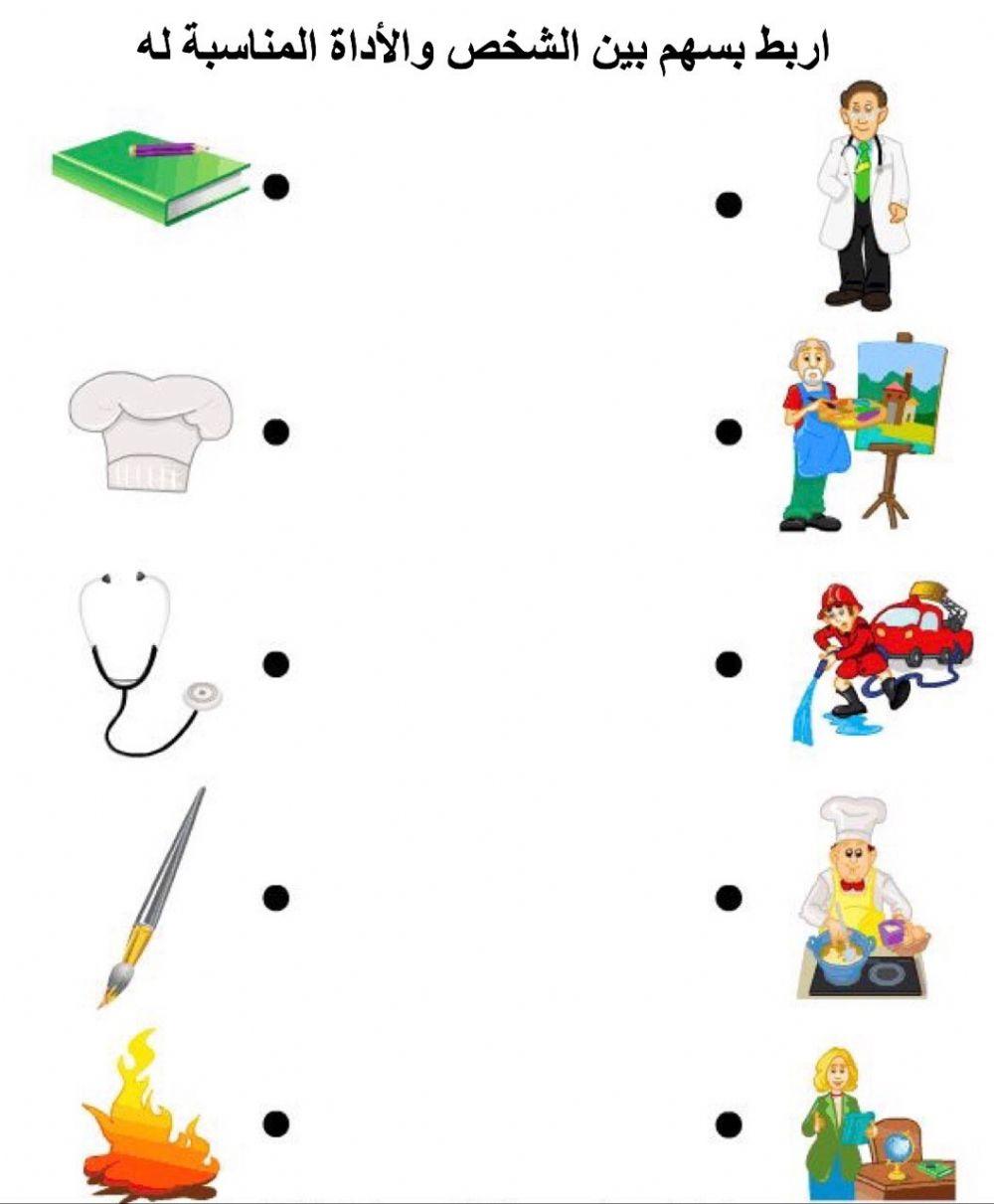 صل المهنة بالأداة الت يستخدمها