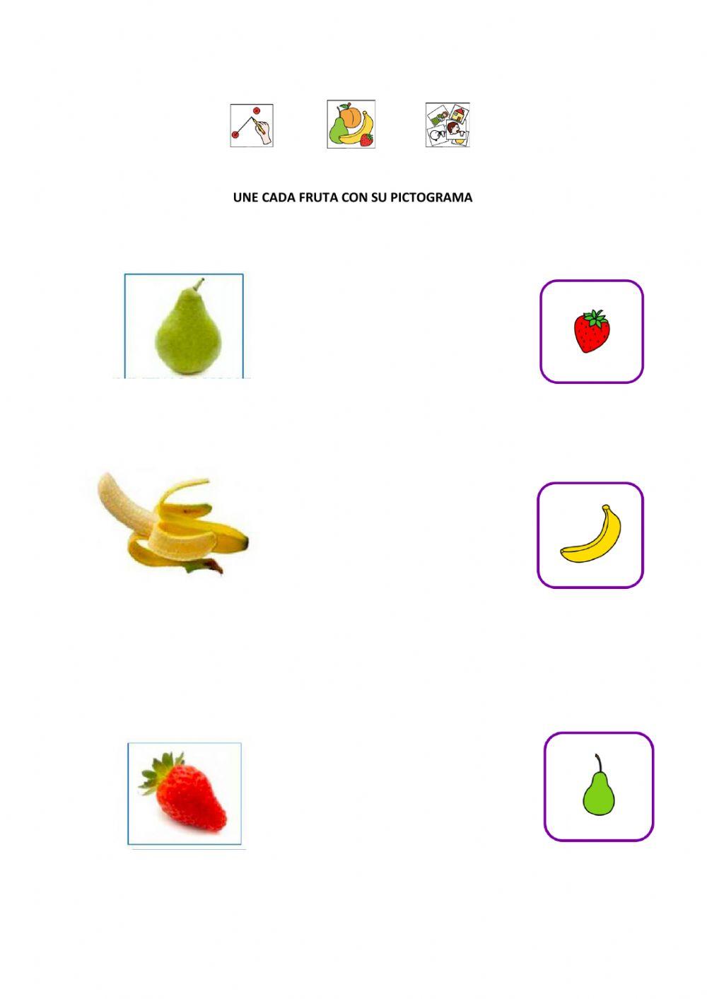Asociación foto-dibujo fruta