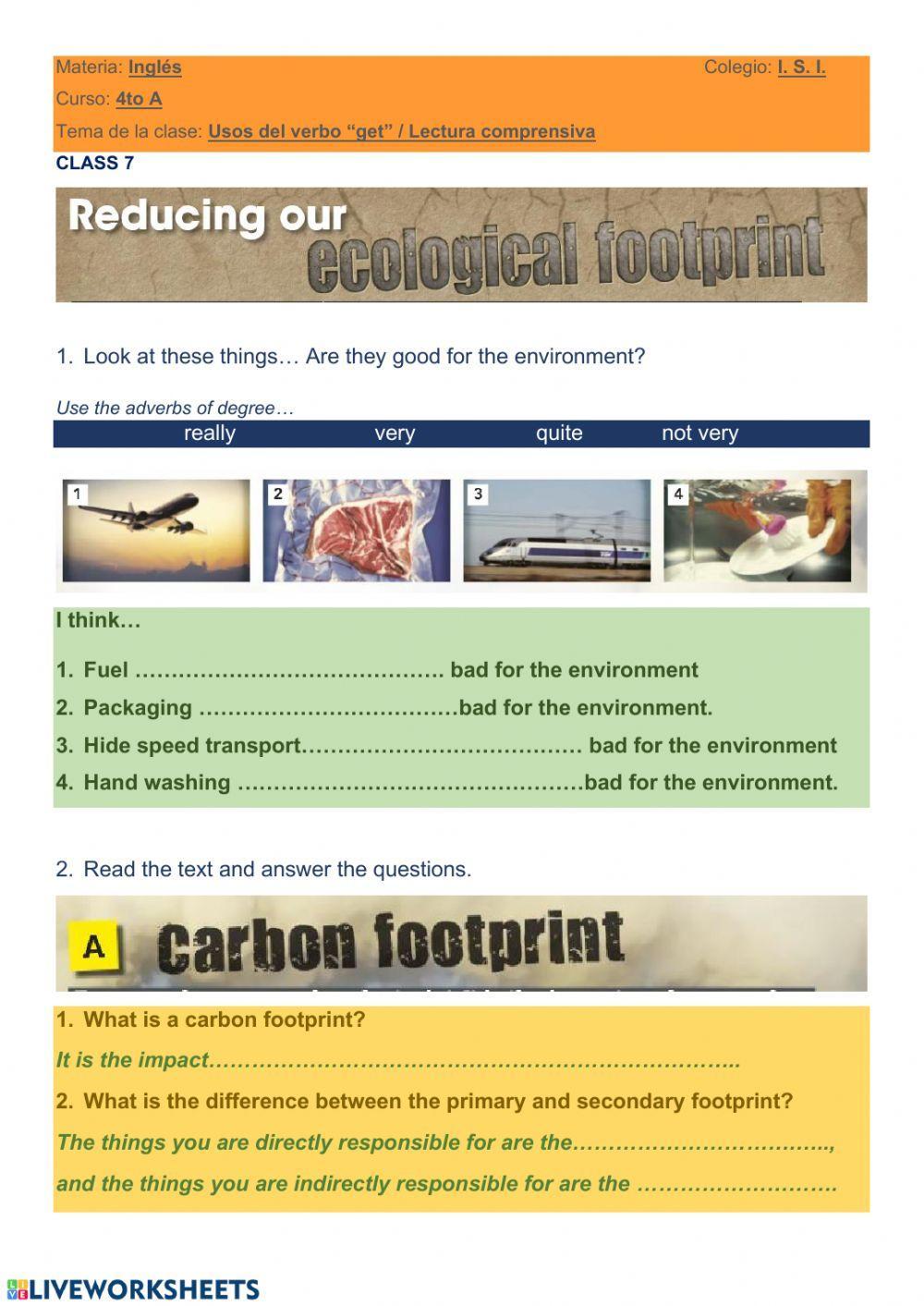 Reducing our ecological footprint