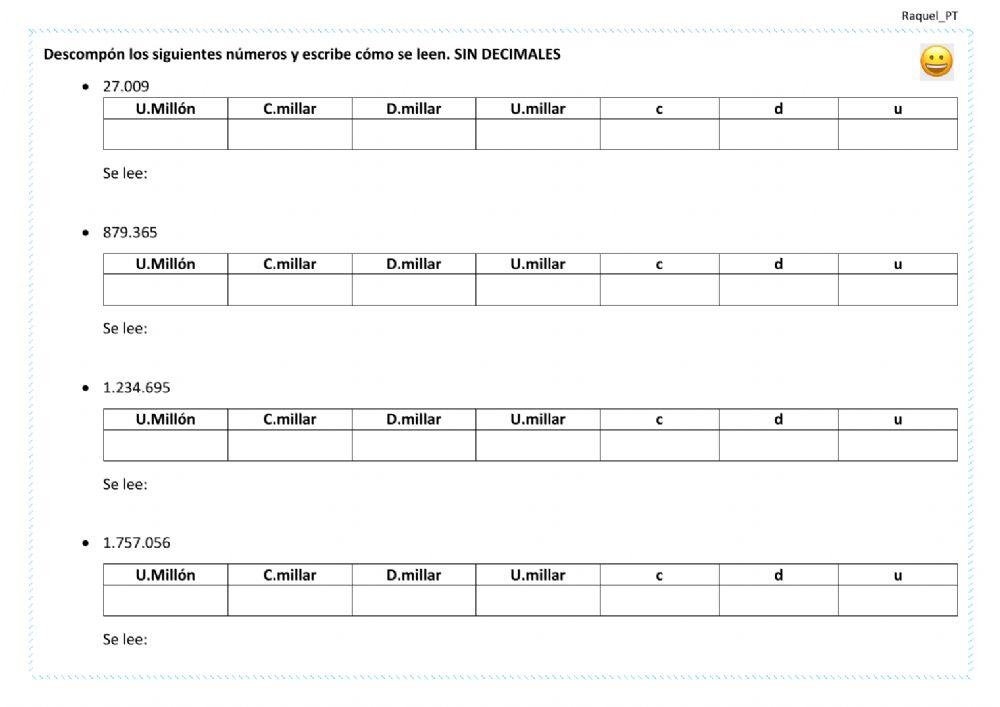 Descomposición de números