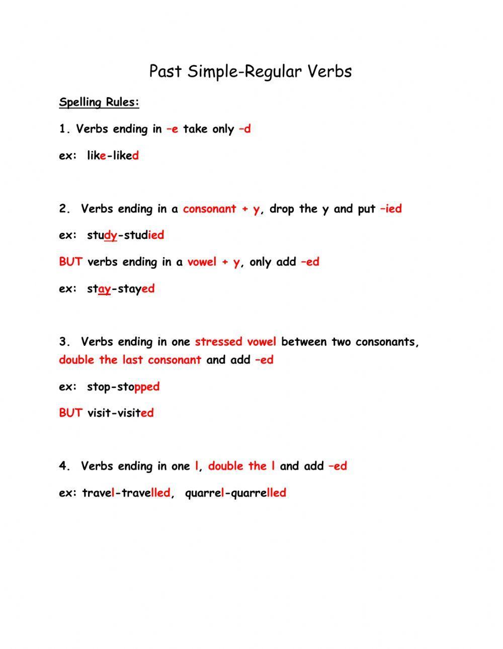 Past Simple-Regular Verbs