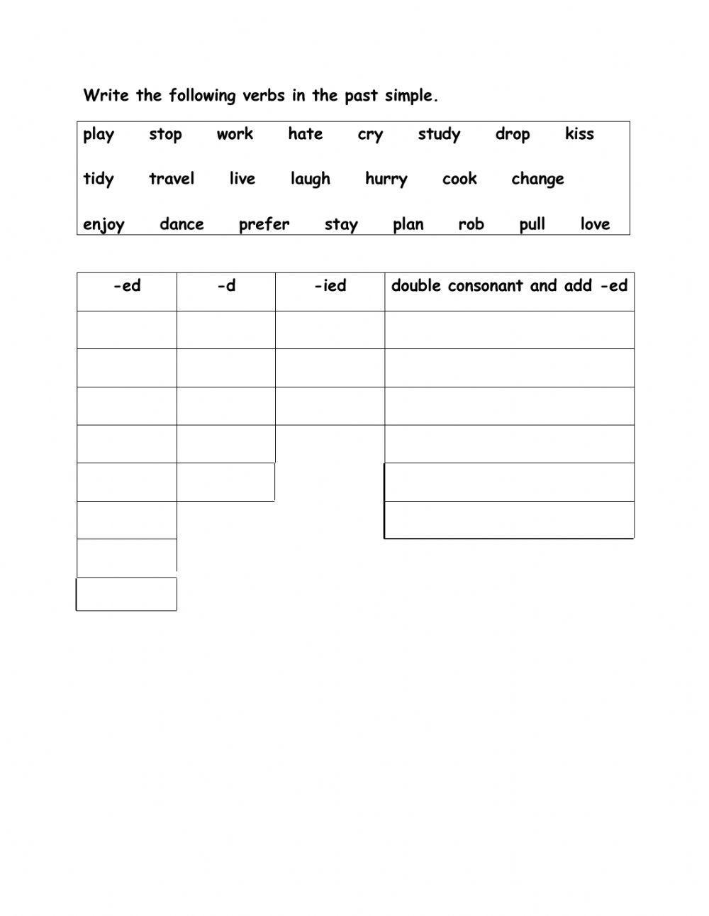 Past Simple-Regular Verbs