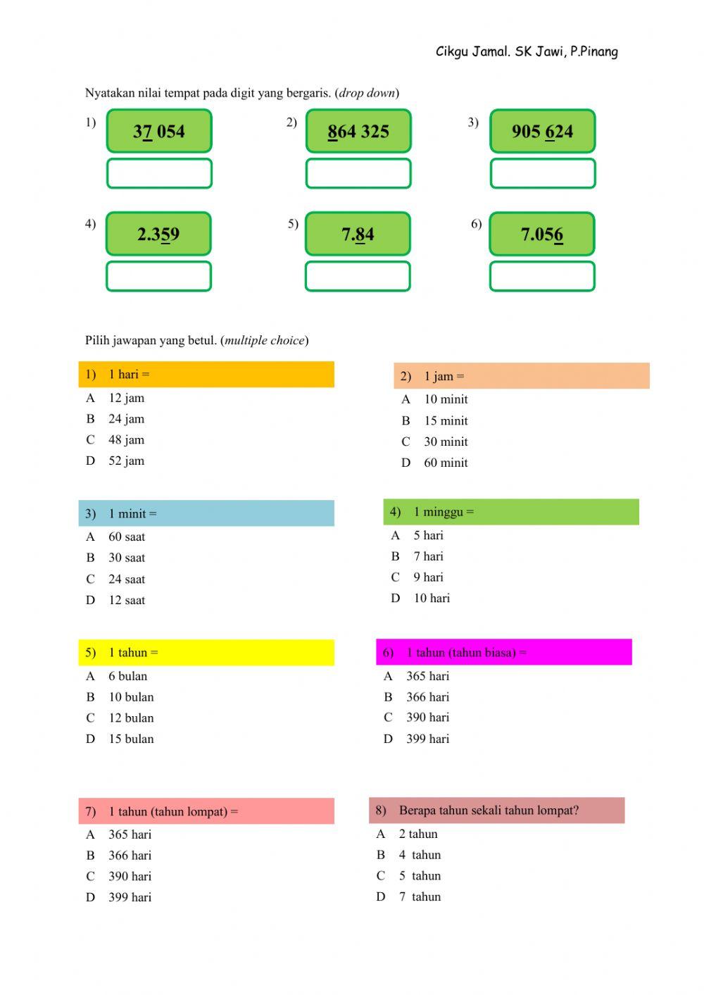 Latihan Matematik 1(1)