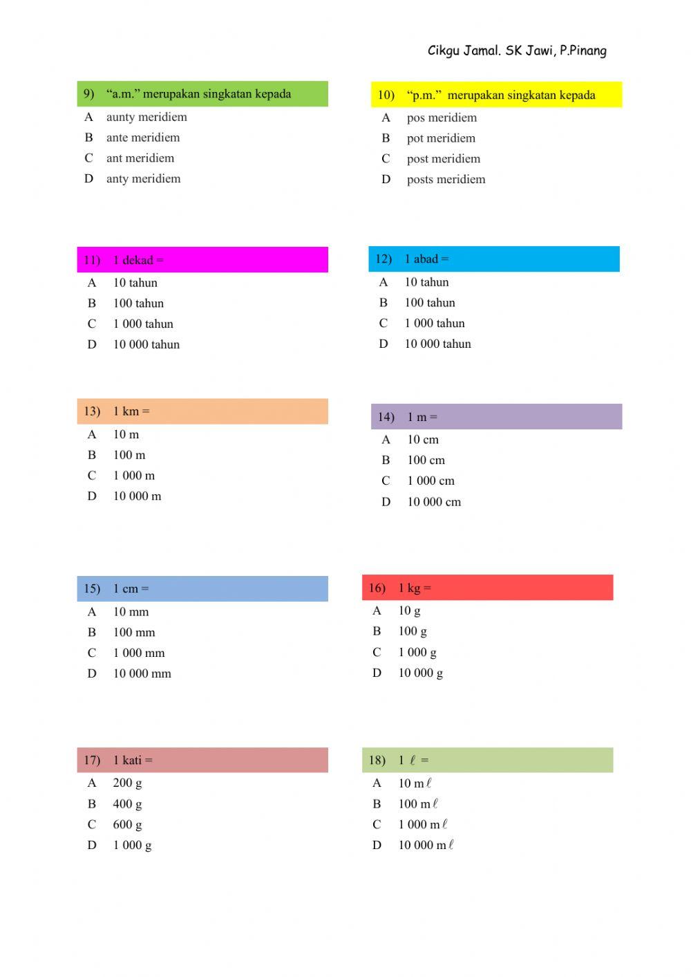 Latihan Matematik 1(1)