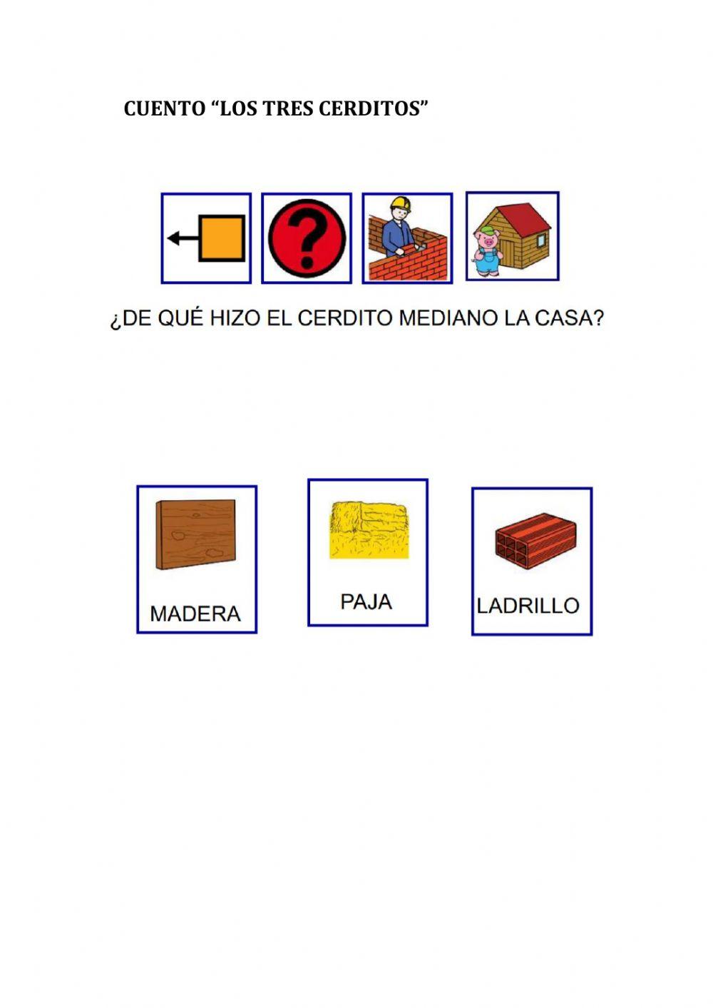 Cuento de los tres cerditos pictogramas pregunta7