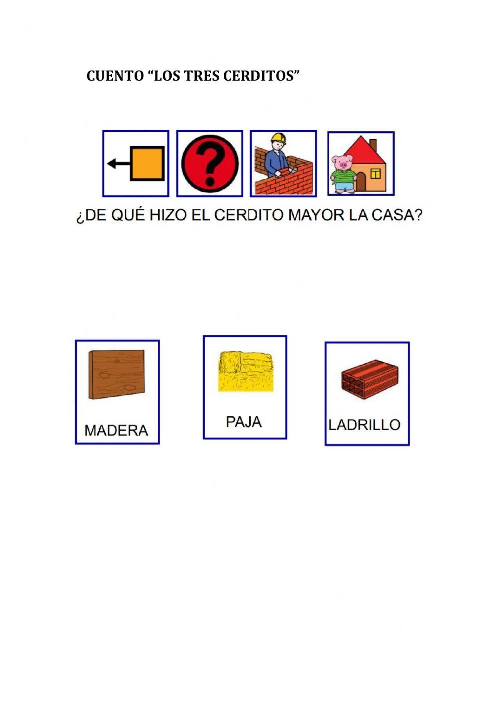 Cuento de los tres cerditos pictogramas pregunta8