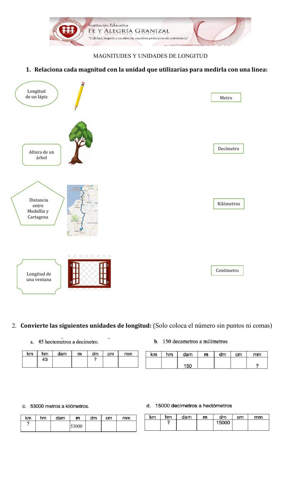 Magnitudes y unidades de medida de Longitud
