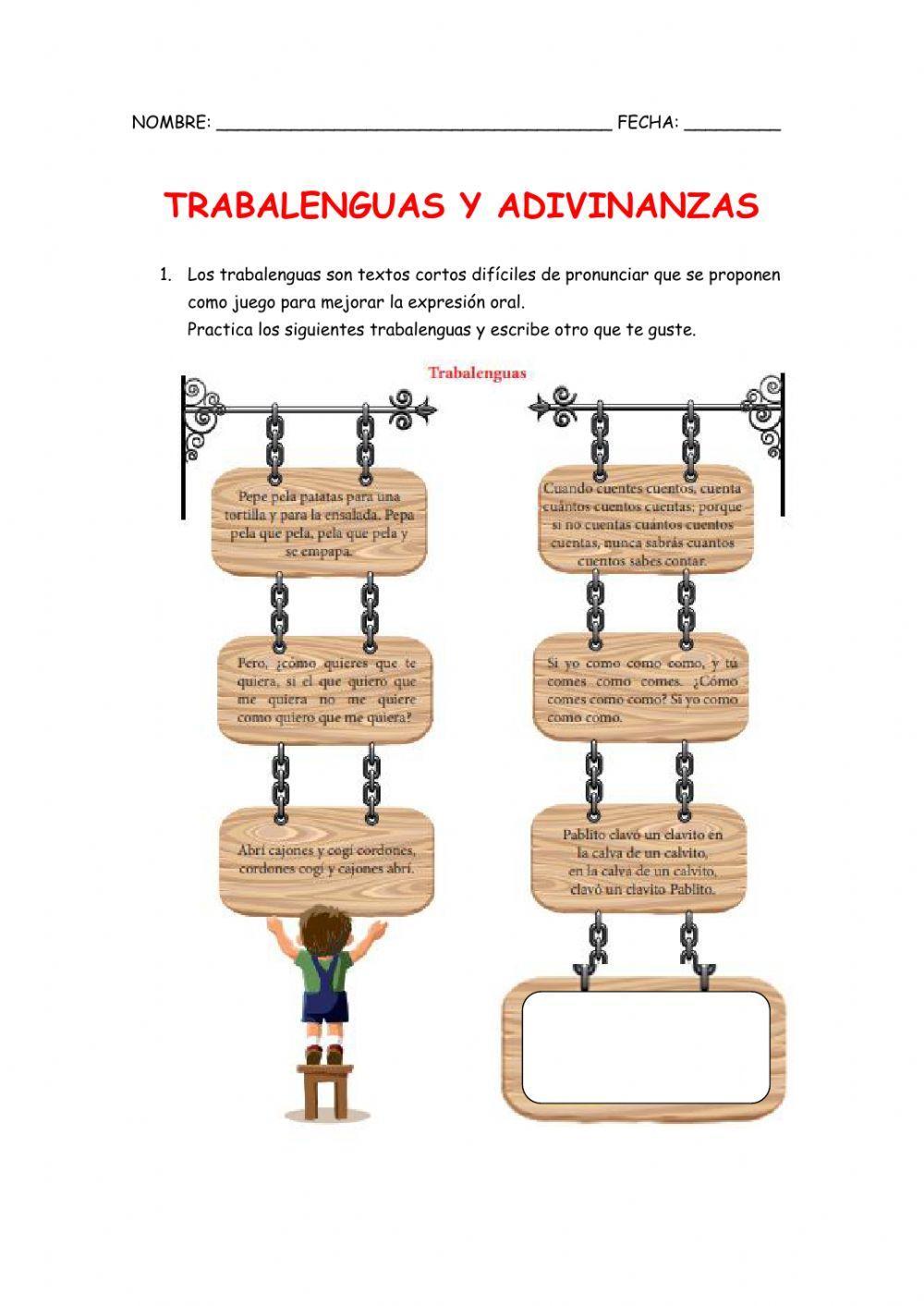 Trabalenguas y Adivinanzas