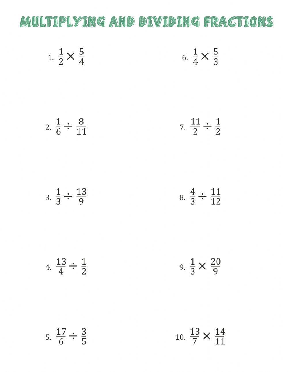 Operations with fractions