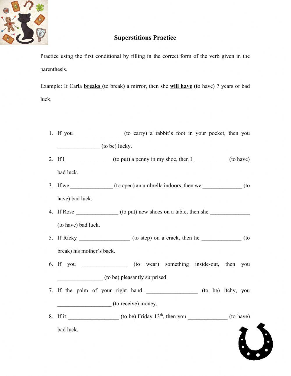 Superstitions exercise