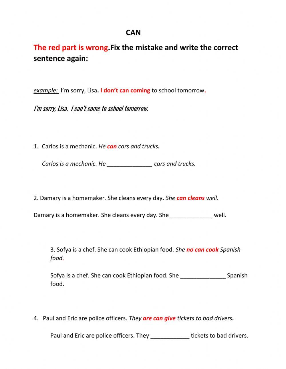 Can- fix the mistakes