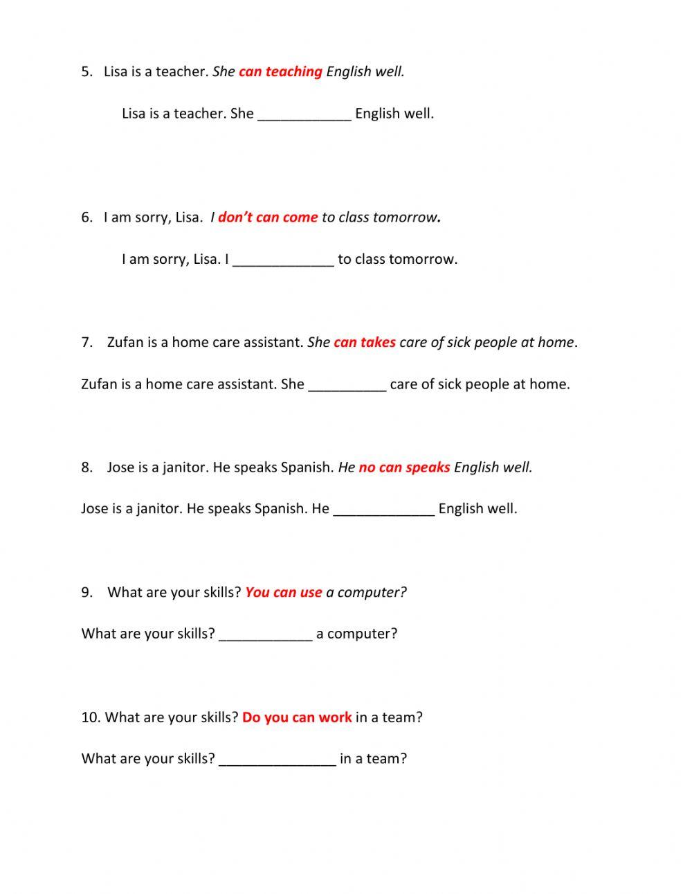 Can- fix the mistakes