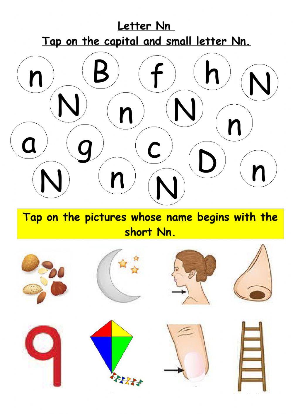 Tap on the capital and small letter Nn