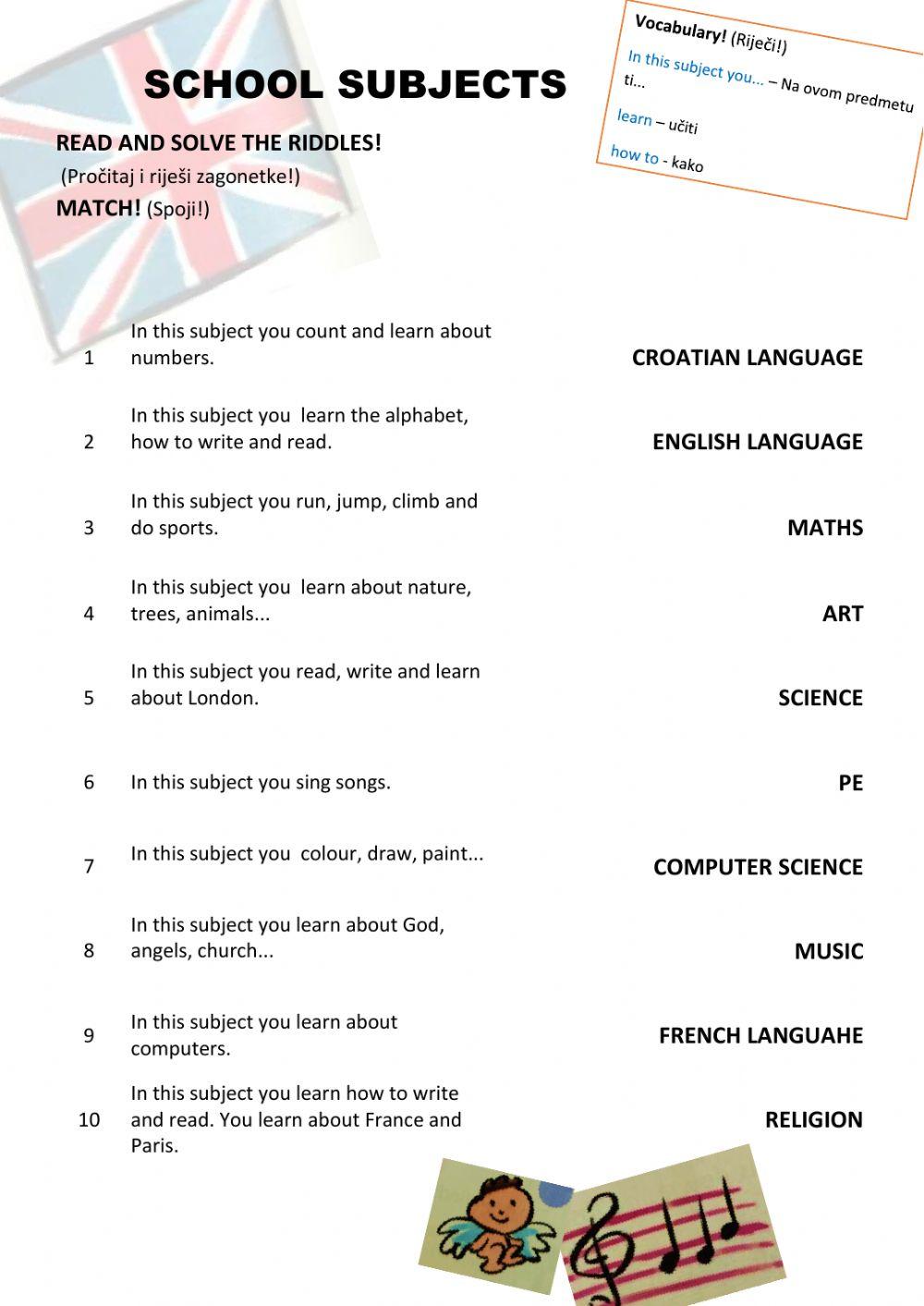 School subjects, Dip In 4